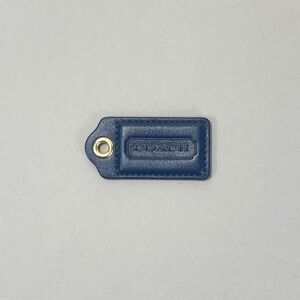 COACH Logo Leather Bag Hangtag Navy